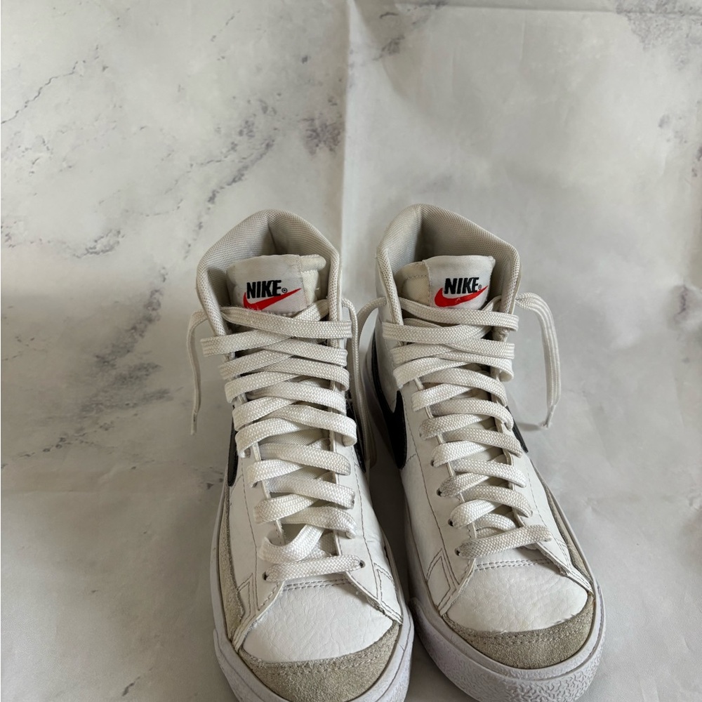 Nike Blazers White and Gray High-Top Sneakers